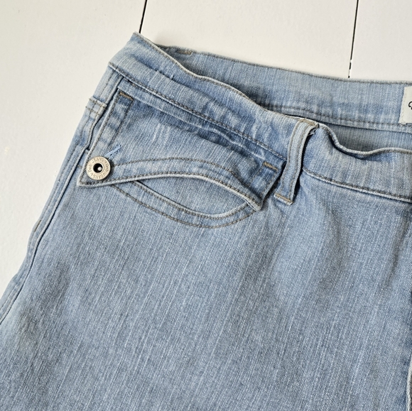 Vintage Y2K Light Denim Jean Shorts Stretch Plus Size 18 - Picture 3 of 4